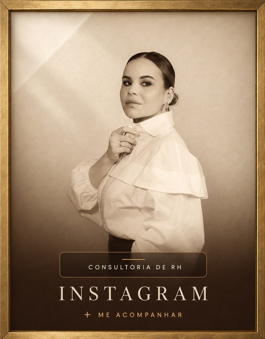 Instagram da Elas RH para o empregador — gestão, clima e cultura organizacional. Retrato de Luana Mello em moldura dourada.